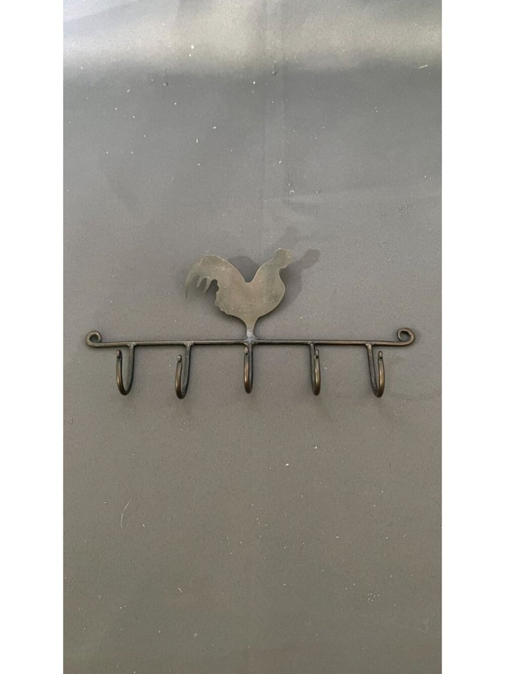Rooster-Shaped Metal Wall Hook Rack 5 Hooks Vintage Rustic Decor - Picture 4 of 4